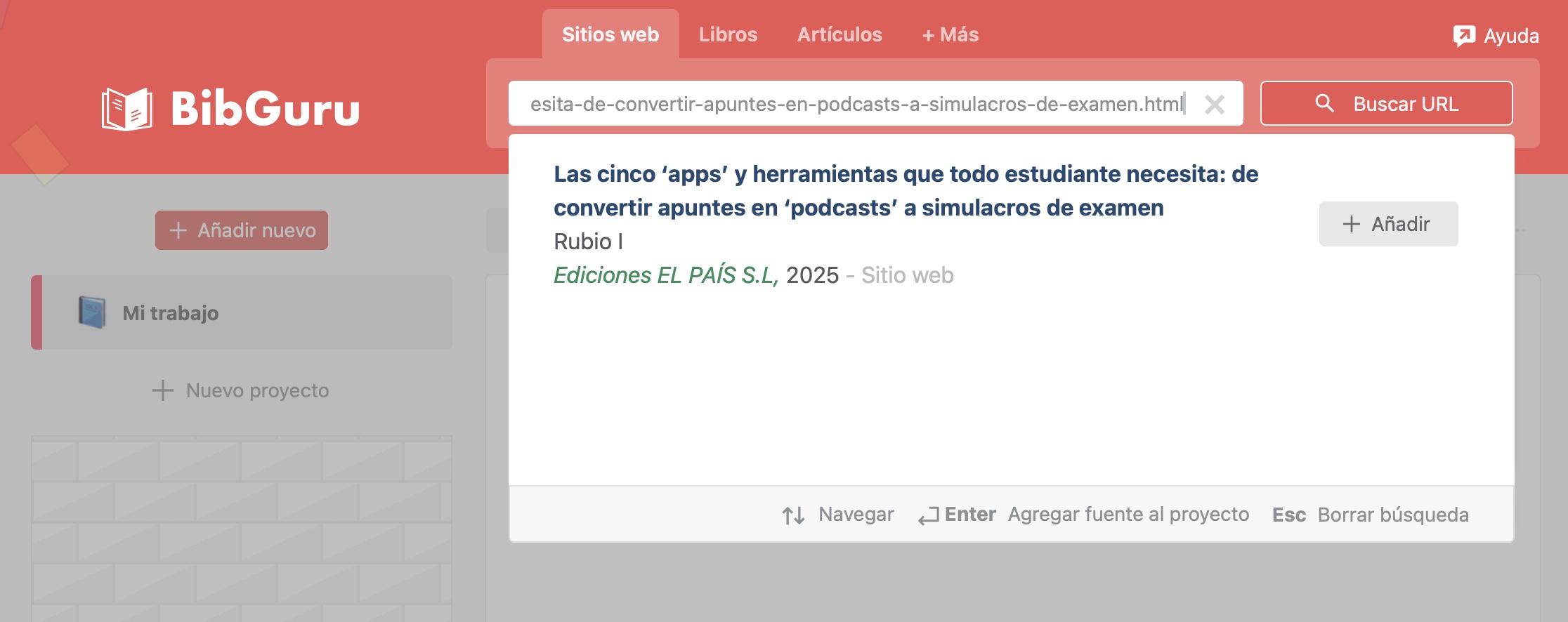 BibGuru paso 1