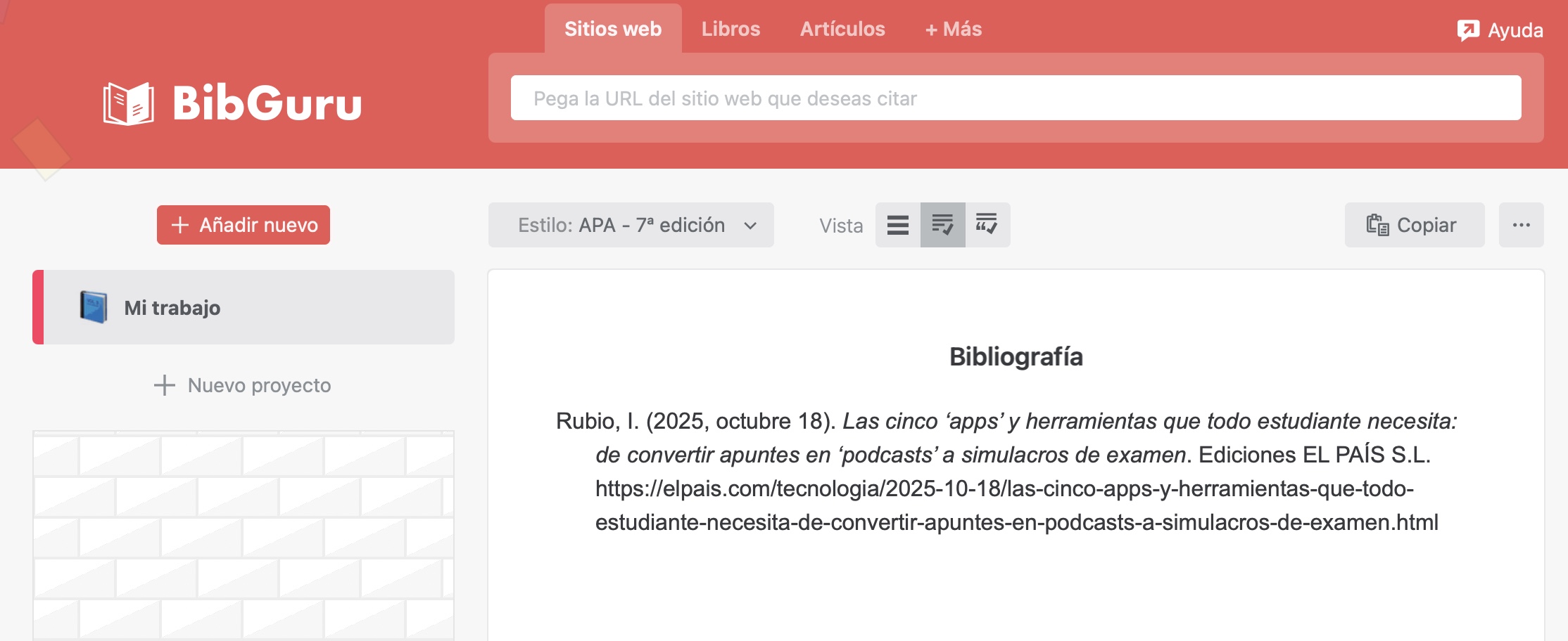 BibGuru paso 2